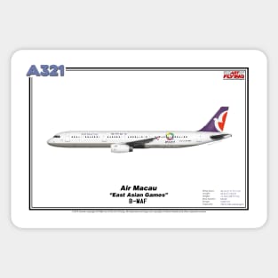 Airbus A321 - Air Macau "East Asian Games" (Art Print) Sticker